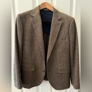 Bonobos Brown Glen Plaid Knit Blazer / 40S / Slim Fit